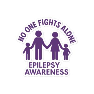 No One Fights Alone-Epilepsy Awareness Bubble-free stickers